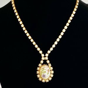 Vintage MId-century modern retro 40’s 50’s hand painted milk glass Vintage